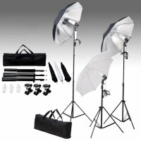 WOWONA Studiobeleuchtung-Set 24 Watt Stative & Schirme