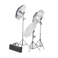 WOWONA Studiobeleuchtung-Set 24 Watt Stative &amp; Schirme