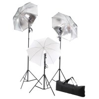 WOWONA Studiobeleuchtung-Set 24 Watt Stative &amp; Schirme