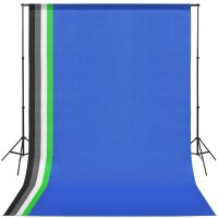 vidaXL Fotostudio-Set: 5 Bunte Hintergr&uuml;nde &amp; 2 Schirme