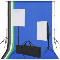 vidaXL Fotostudio-Set 5 farbige Hintergr&uuml;nde &amp; 2 Softboxen