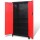 vidaXL Werkzeugschrank mit 2 T&uuml;ren Stahl 90x40x180 cm Schwarz/Rot