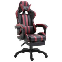 vidaXL Gaming-Stuhl mit Fußstütze Weinrot...