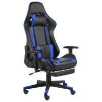 vidaXL Gaming-Stuhl mit Fußstütze Drehbar Blau...