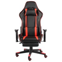 vidaXL Gaming-Stuhl mit Fußstütze Drehbar Rot PVC