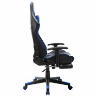 vidaXL Gaming-Stuhl mit Fußstütze Schwarz und Blau Kunstleder