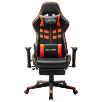 vidaXL Gaming-Stuhl mit Fu&szlig;st&uuml;tze Schwarz und Orange Kunstleder