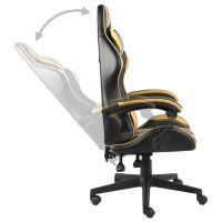 vidaXL Gaming-Stuhl Schwarz und Golden Kunstleder