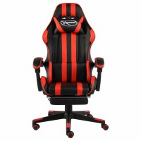 vidaXL Gaming-Stuhl mit Fu&szlig;st&uuml;tze Schwarz und Rot Kunstleder