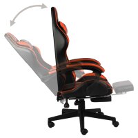 vidaXL Gaming-Stuhl mit Fu&szlig;st&uuml;tze Schwarz und Orange Kunstleder