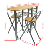 vidaXL Fr&uuml;hst&uuml;cksbar-Set Holz