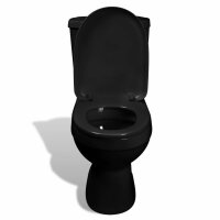 vidaXL Toilette mit Sp&uuml;lkasten Schwarz