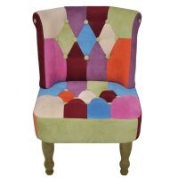 vidaXL Französischer Sessel mit Patchwork-Design Stoff