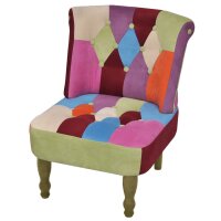 vidaXL Französischer Sessel mit Patchwork-Design Stoff