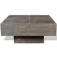 vidaXL Couchtisch Dunkelbraun Quadratisch Massivholz Mango