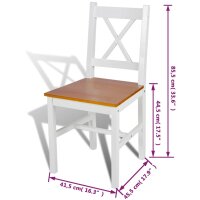 vidaXL Esszimmerst&uuml;hle 4 Stk. Wei&szlig; Kiefernholz