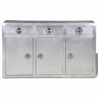 vidaXL Pilot Sideboard 3 Schubladen Vintage Aviatik Flugzeug Aluminium