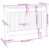 MDF Heizk&ouml;rper-Abdeckung Heizk&ouml;rperverkleidung 112 cm, wei&szlig;