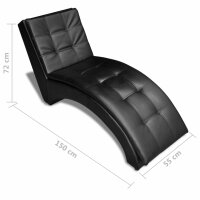 vidaXL Chaiselongue mit Kissen Schwarz Kunstleder