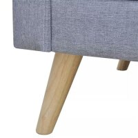 vidaXL Sofa 2-Sitzer Stoff Hellgrau