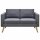 vidaXL Sofa 2-Sitzer Stoff Dunkelgrau