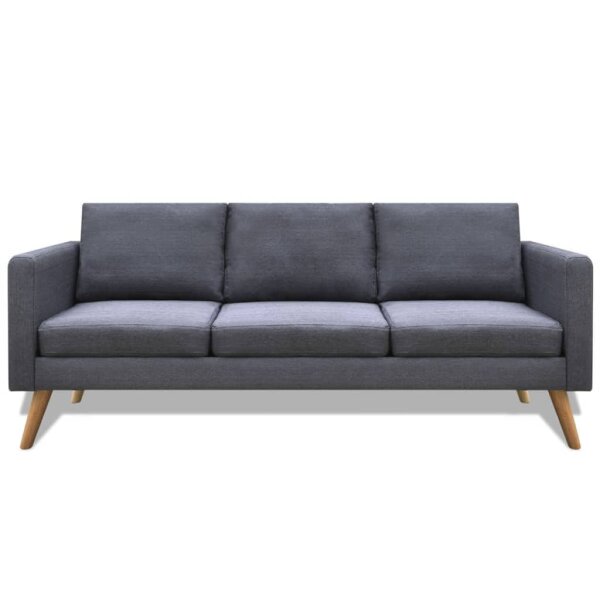 vidaXL Sofa 3-Sitzer Stoff Dunkelgrau