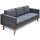 vidaXL Sofa 3-Sitzer Stoff Dunkelgrau