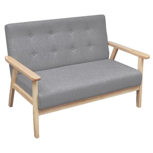 vidaXL 2-Sitzer-Sofa Stoff Hellgrau