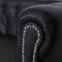 vidaXL Chesterfield-Sofa 3-Sitzer Kunstleder Schwarz