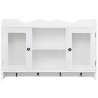 MDF Wandschrank Schrank Regal B&uuml;cher/DVD/Gl&auml;ser Aufbewahrung wei&szlig;