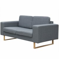 vidaXL 2-Sitzer Sofa Stoff Hellgrau