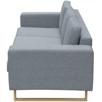 vidaXL 3-Sitzer Sofa Stoff Hellgrau