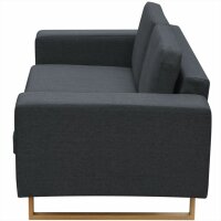 WOWONA 2-Sitzer Sofa Stoff Dunkelgrau