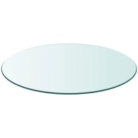 vidaXL Tischplatte aus geh&auml;rtetem Glas rund 500 mm