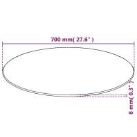 vidaXL Tischplatte aus geh&auml;rtetem Glas rund 700 mm