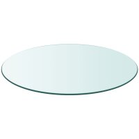 vidaXL Tischplatte aus geh&auml;rtetem Glas rund 900 mm