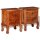 WOWONA Nachttisch-Set mit Schubladen 2 St&uuml;ck aus massivem Akazienholz