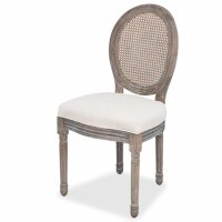 vidaXL Esszimmerst&uuml;hle 2 Stk. Creme Stoff