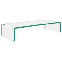 vidaXL TV-Tisch/Bildschirmerh&ouml;hung Glas Transparent 60x25x11 cm