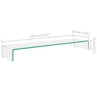 vidaXL TV-Tisch/Bildschirmerh&ouml;hung Glas Transparent 120x30x13 cm