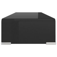 vidaXL TV-Tisch/Bildschirmerh&ouml;hung Glas Schwarz 60x25x11 cm