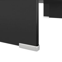 vidaXL TV-Tisch/Bildschirmerh&ouml;hung Glas Schwarz 60x25x11 cm