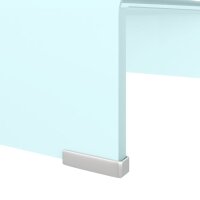 vidaXL TV-Tisch/Bildschirmerh&ouml;hung Glas Wei&szlig; 40x25x11 cm