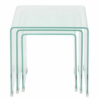 vidaXL Dreiteiliges Satztisch-Set aus geh&auml;rtetem Glas Transparent