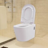 vidaXL Wandmontierte Toilette Keramik Wei&szlig;