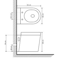 vidaXL Wandmontierte Toilette Keramik Schwarz