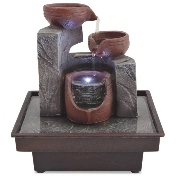 WOWONA Zimmerbrunnen mit LED Polyresin