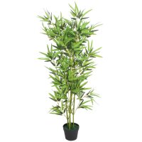 vidaXL K&uuml;nstliche Bambuspflanze mit Topf 120 cm Gr&uuml;n