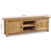 vidaXL TV-Schrank Massivholz Teak 120&times;30&times;40 cm