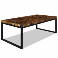 vidaXL Couchtisch Teak Harz 110 x 60 x 40 cm